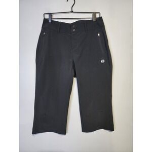 Nishiki Womens Size 6 Casual Capri Cycling Black Zip Pockets Pants 31x18
